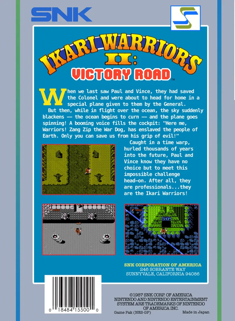 Ikari Warriors II: Victory Road box back