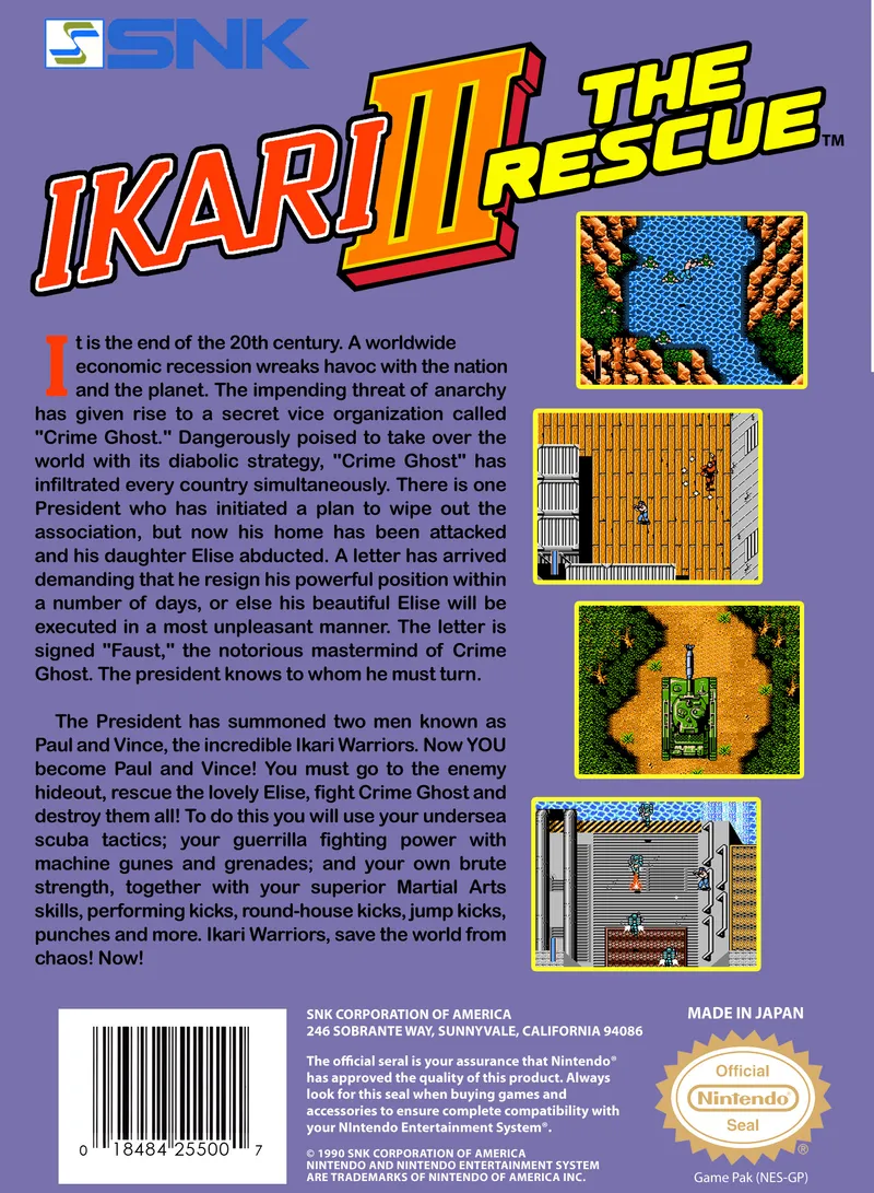 Ikari III: The Rescue box back