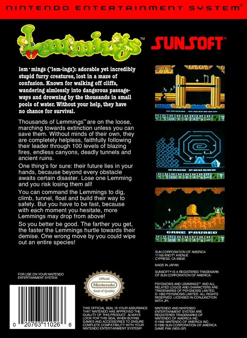 Lemmings box back