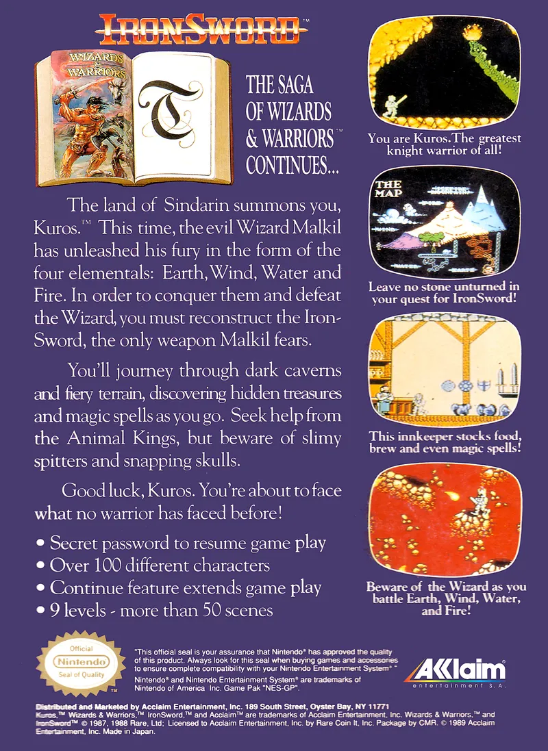 IronSword: Wizards & Warriors II box back