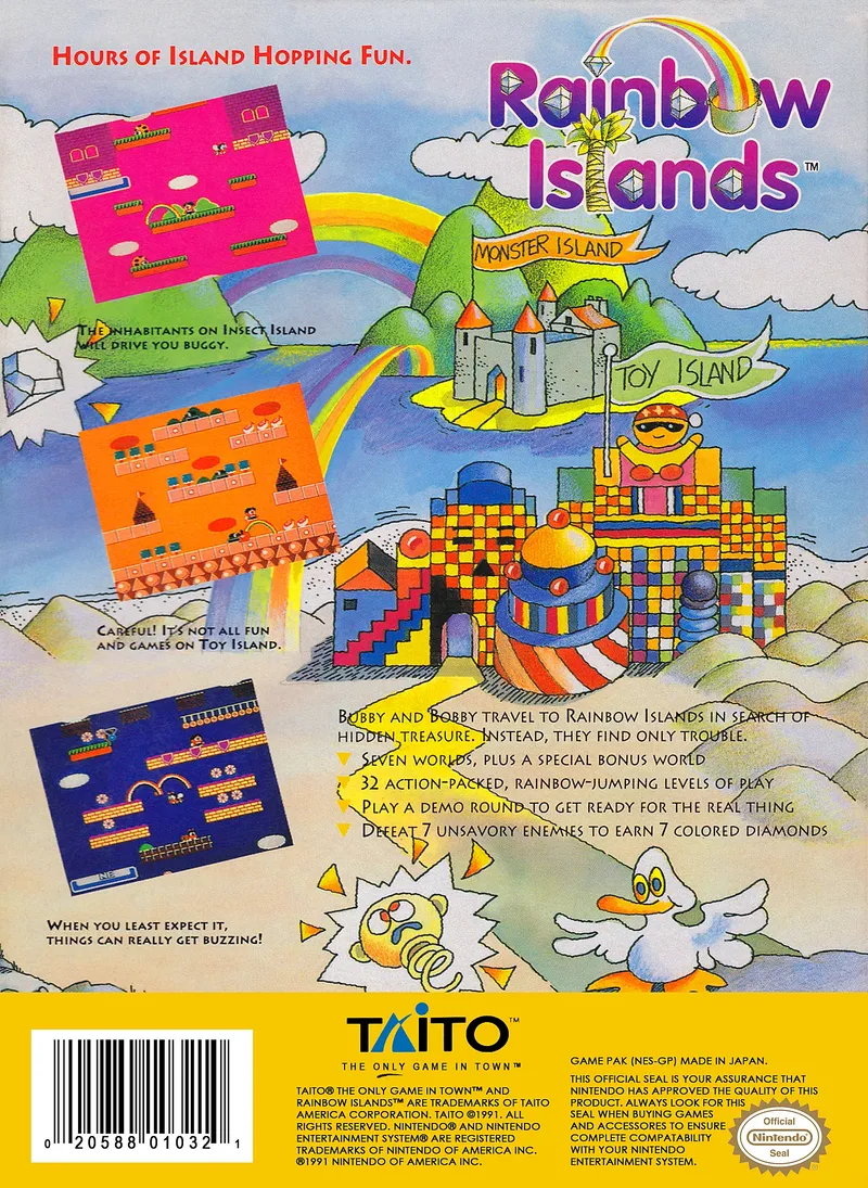 Rainbow Islands box back