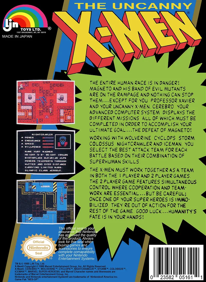 The Uncanny X-Men box back