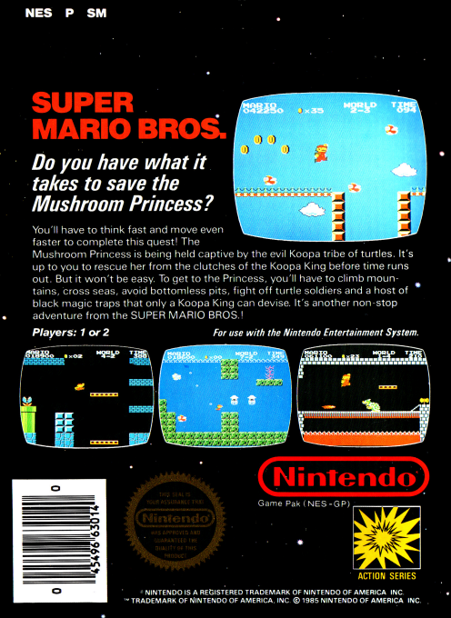 Super Mario Bros. box back