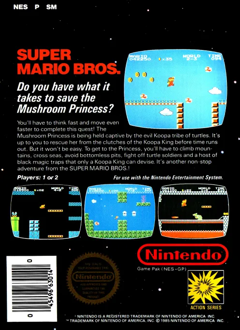 Super Mario Bros. box back