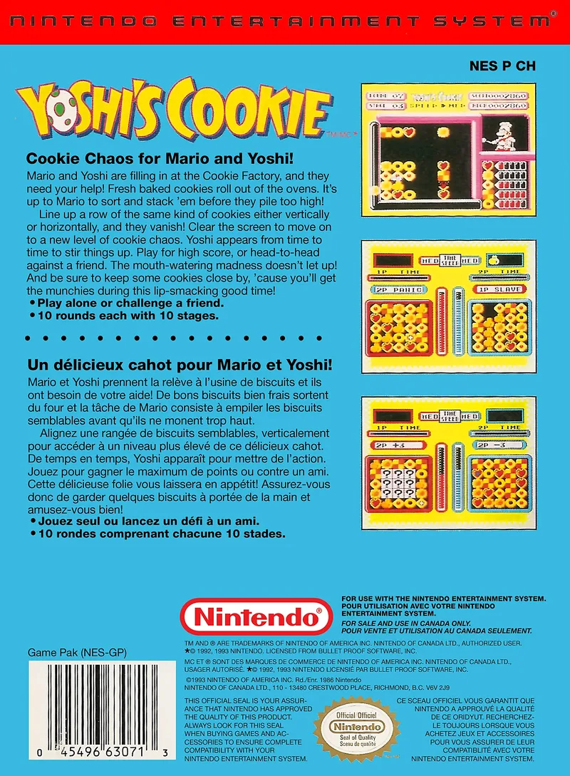 Yoshi's Cookie box back