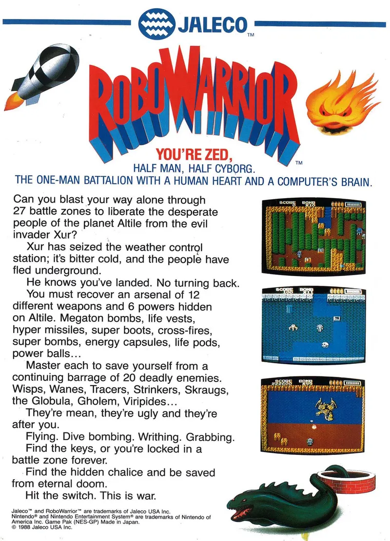 Robo Warrior box back