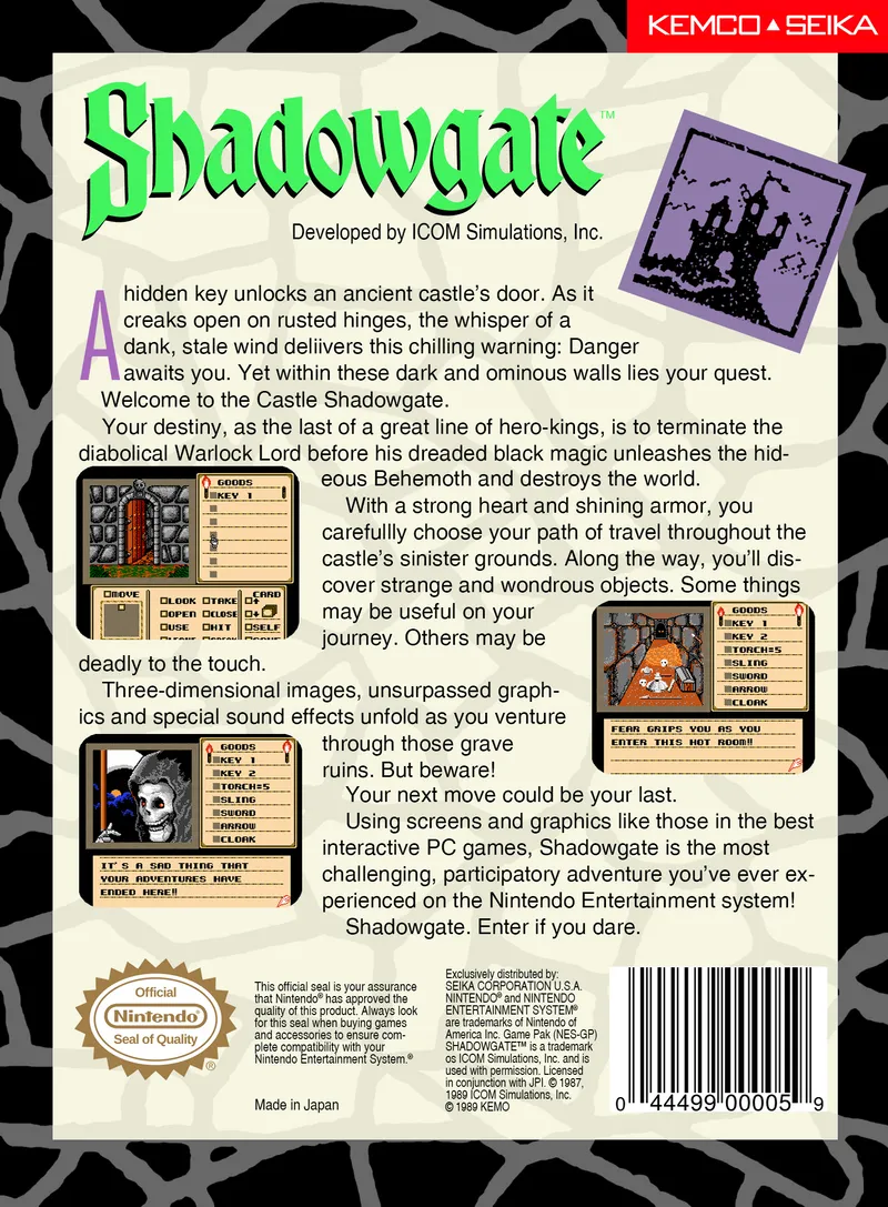 Shadowgate box back