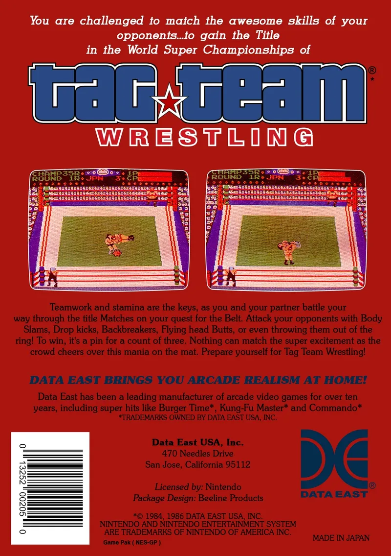 Tag Team Wrestling box back