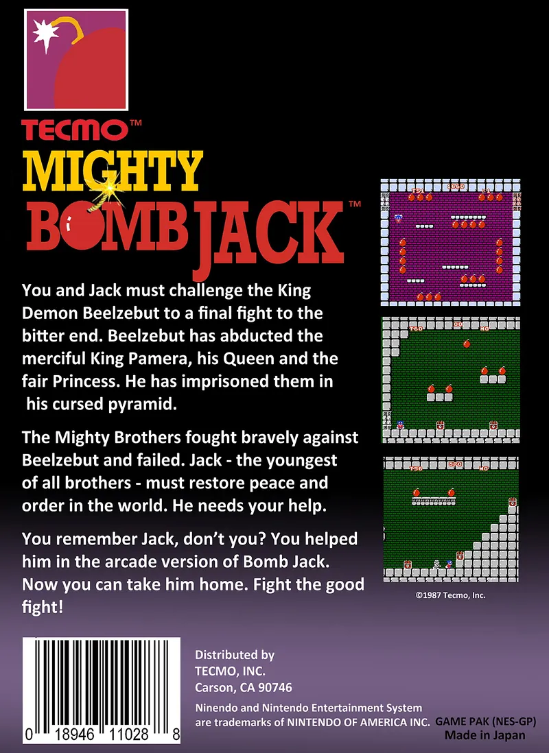 Mighty Bomb Jack box back