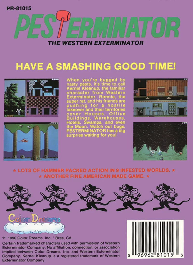 Pesterminator: The Western Exterminator box back