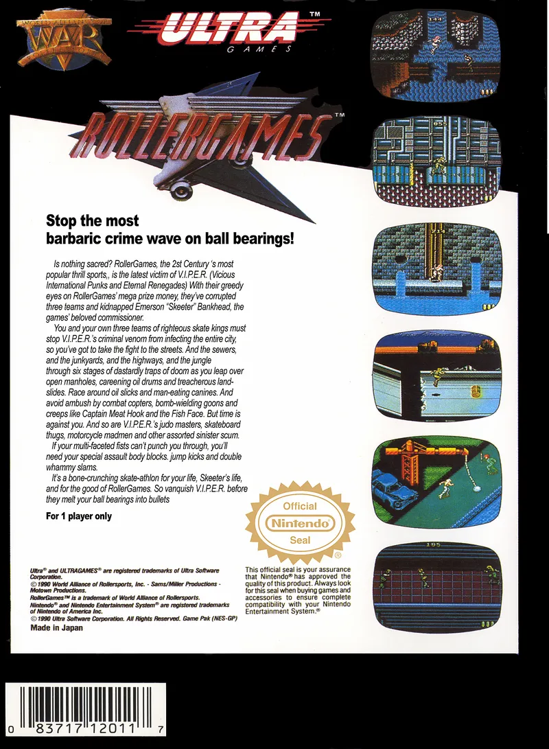 RollerGames box back