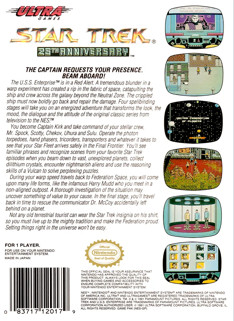 Star Trek: 25th Anniversary box back