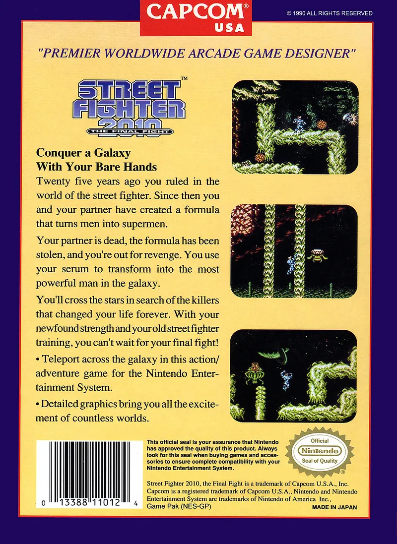 Street Fighter 2010: The Final Fight box back
