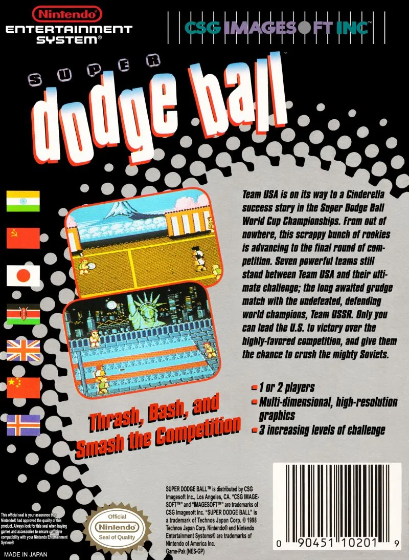 Super Dodge Ball box back