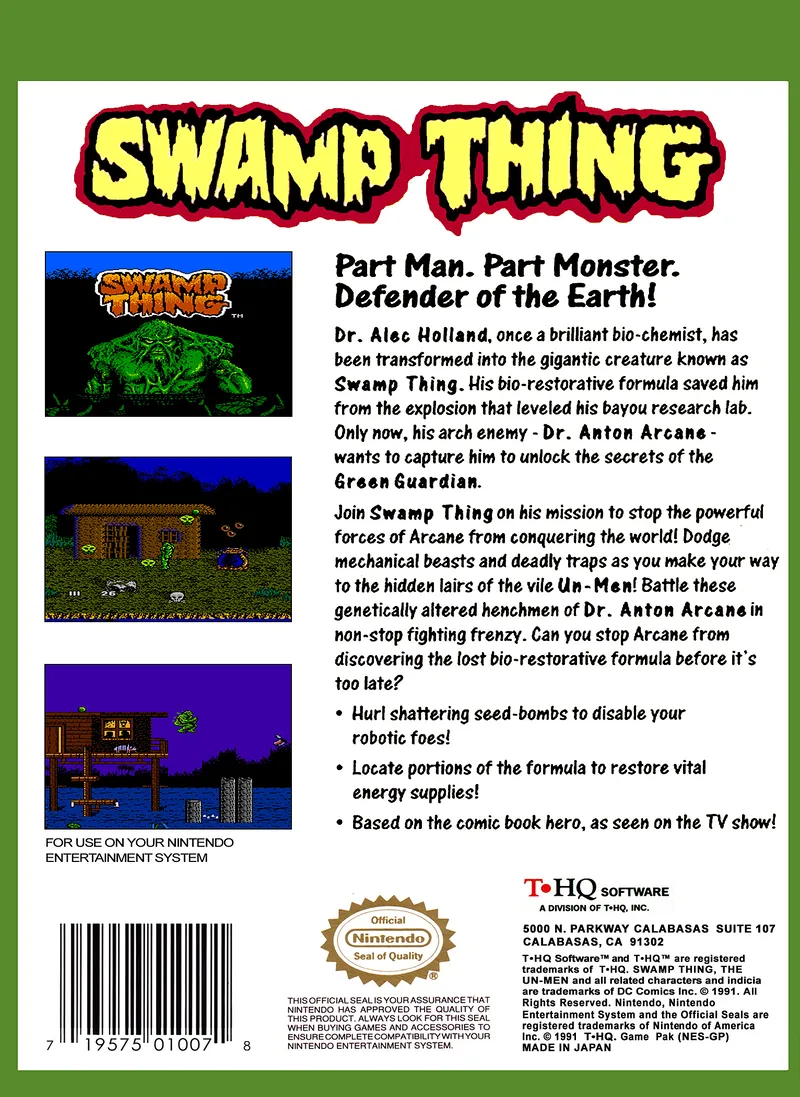 Swamp Thing box back