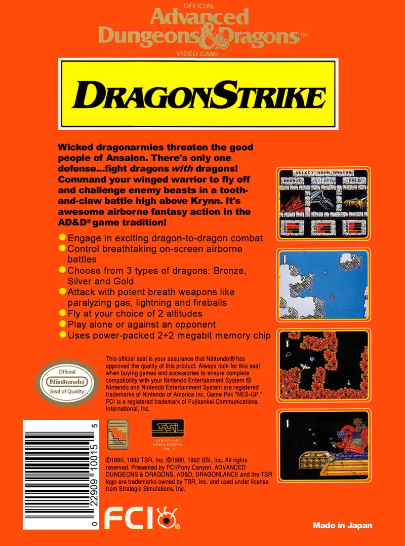 Advanced Dungeons & Dragons: DragonStrike box back