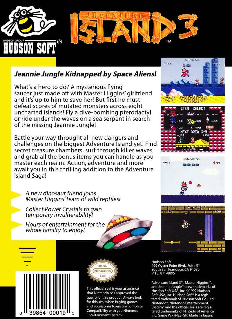 Adventure Island 3 box back