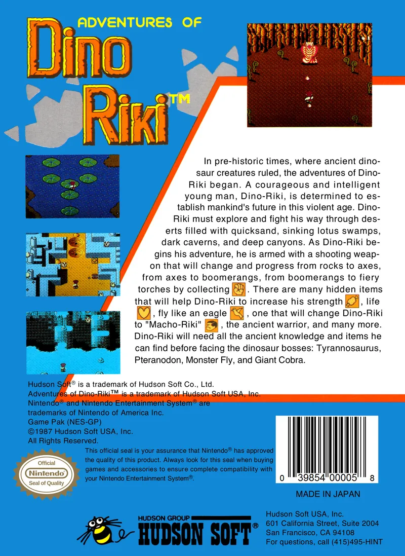 Adventures of Dino Riki box back
