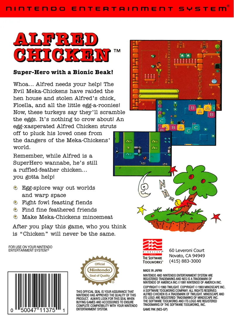 Alfred Chicken box back