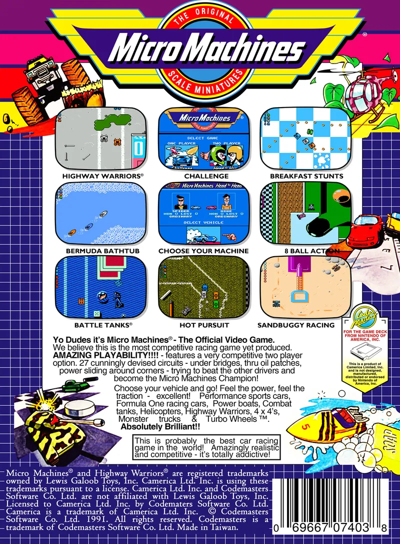Micro Machines box back