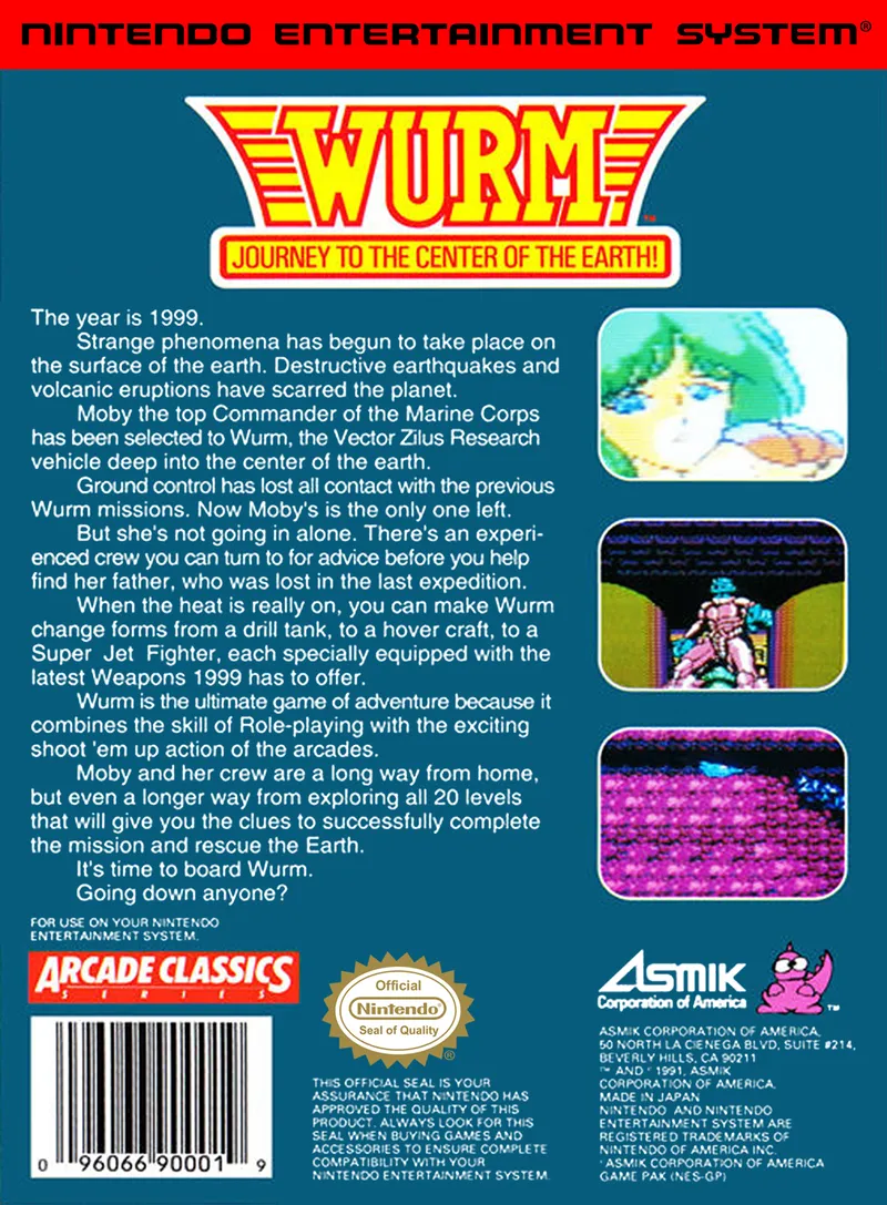 Wurm: Journey to the Center of the Earth box back