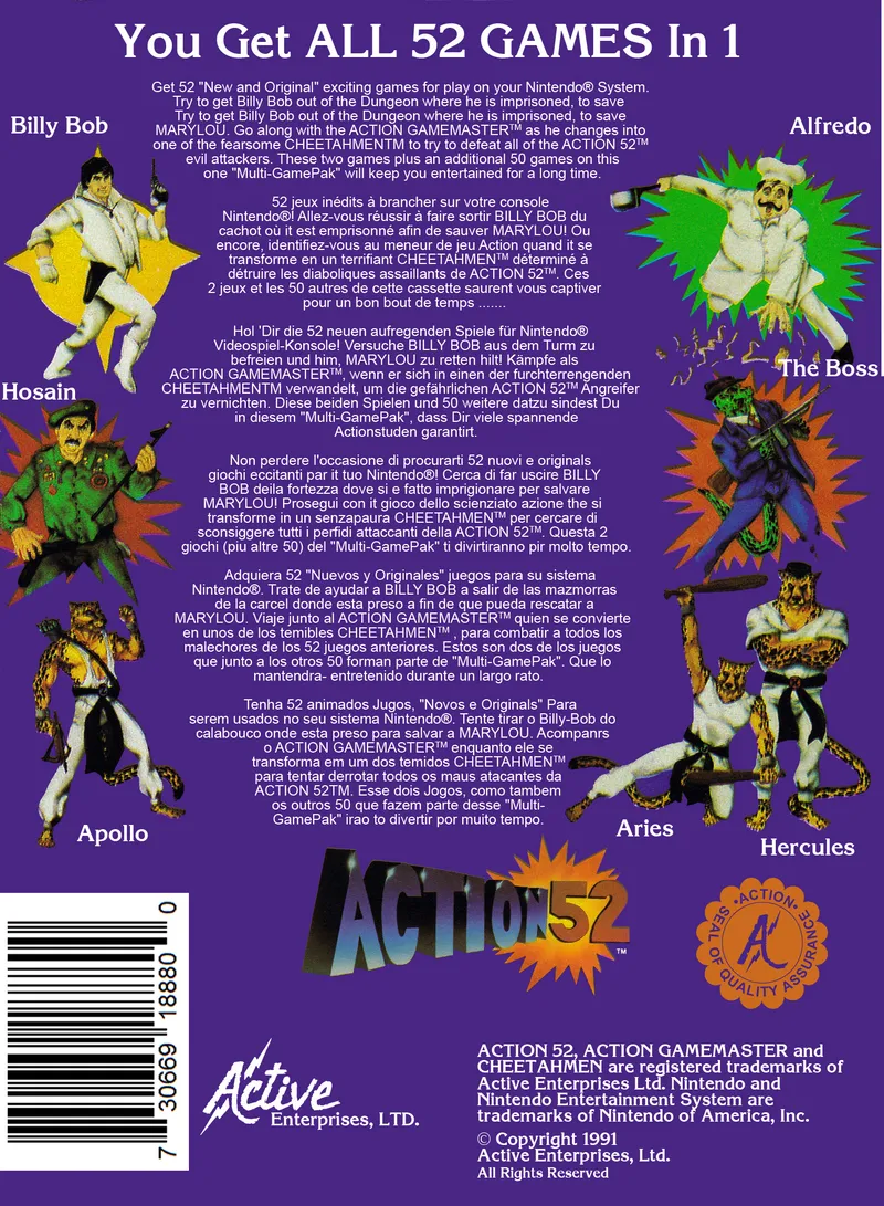 Action 52 box back