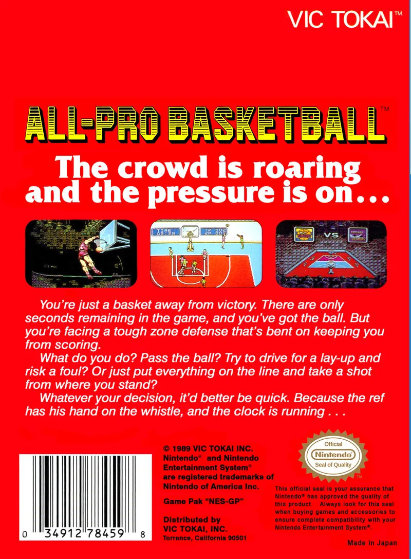 All-Pro Basketball box back
