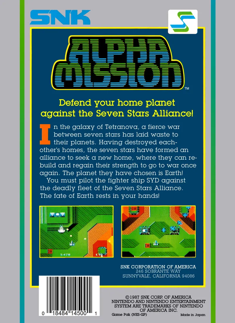 Alpha Mission box back