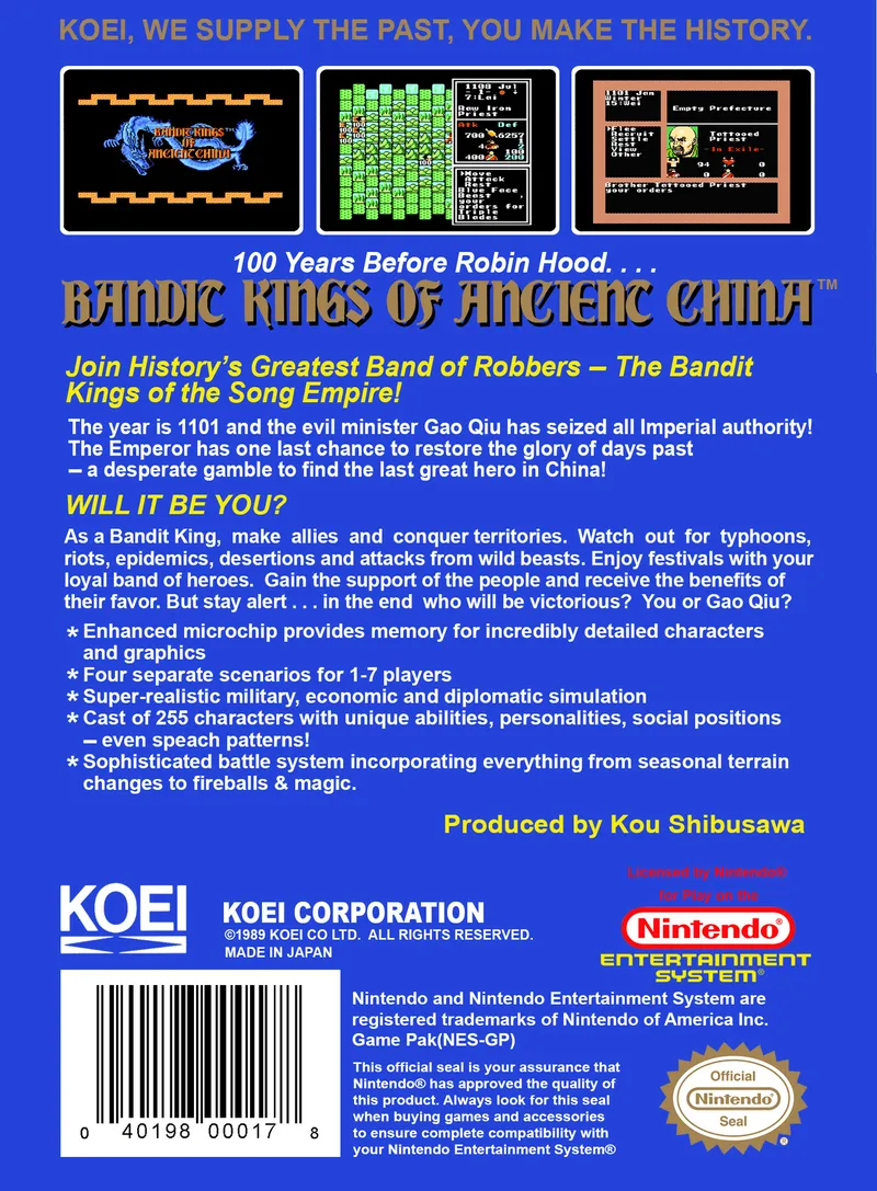 Bandit Kings of Ancient China box back