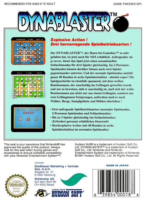 Bomberman II box back