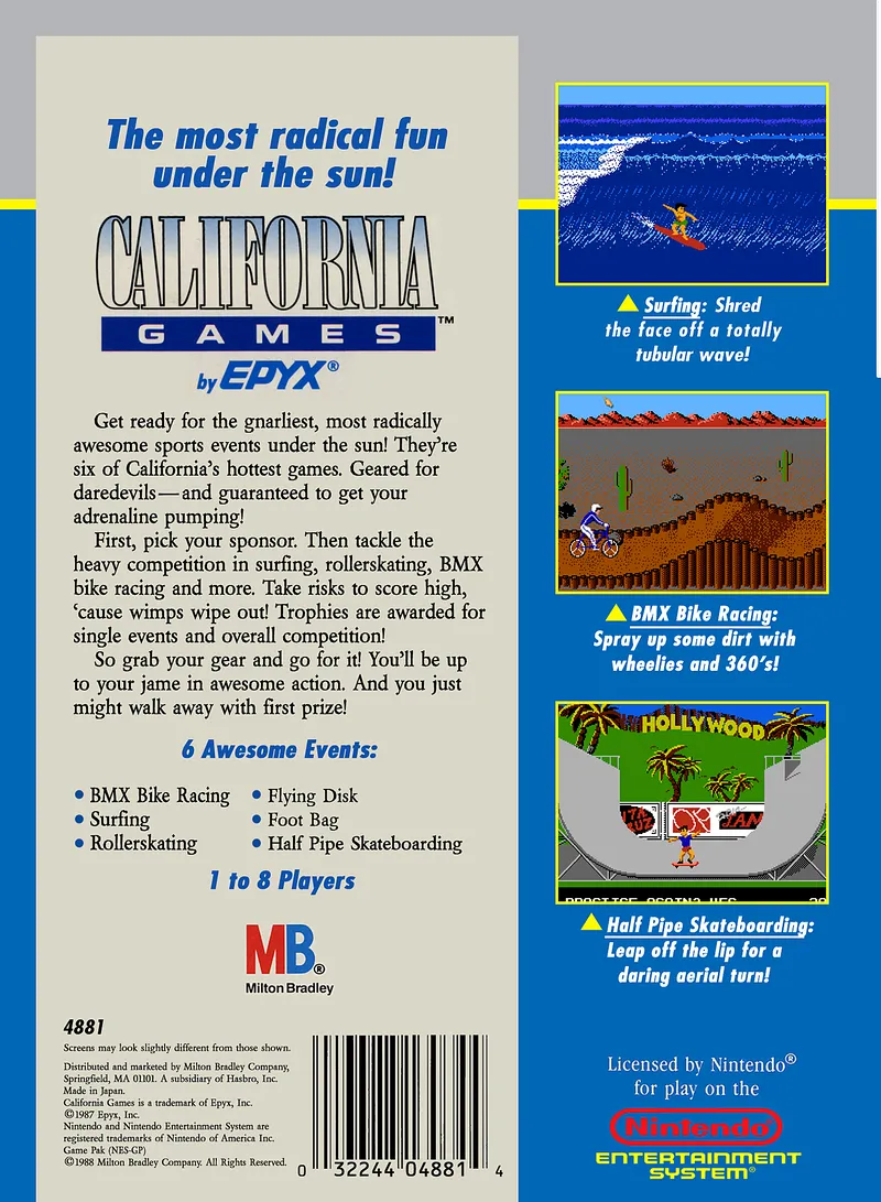 California Games box back