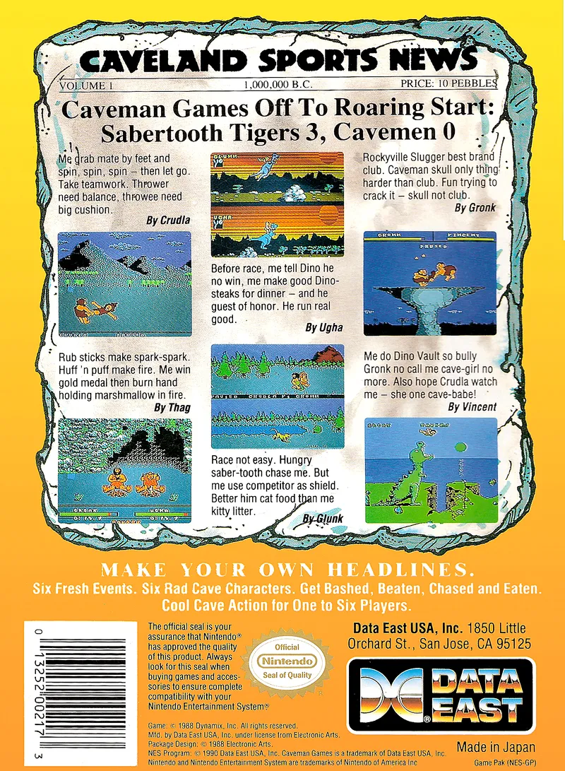 Caveman Games box back