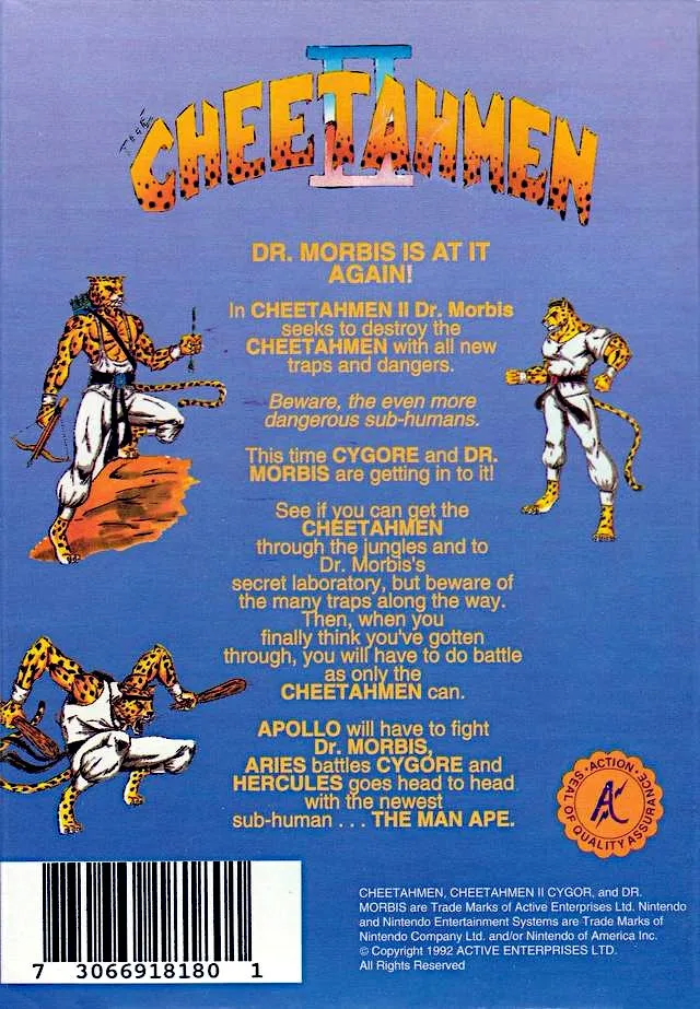 Cheetahmen II box back