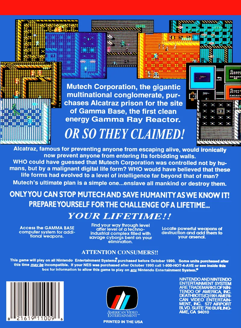 Deathbots box back