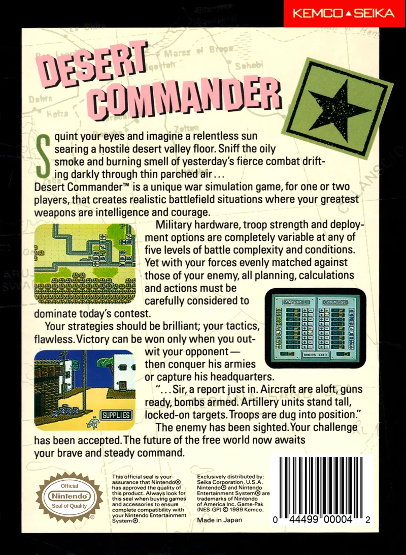 Desert Commander box back