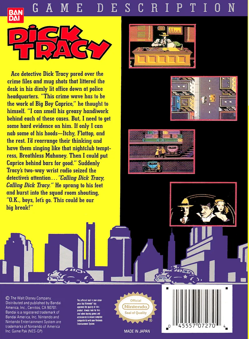 Dick Tracy box back