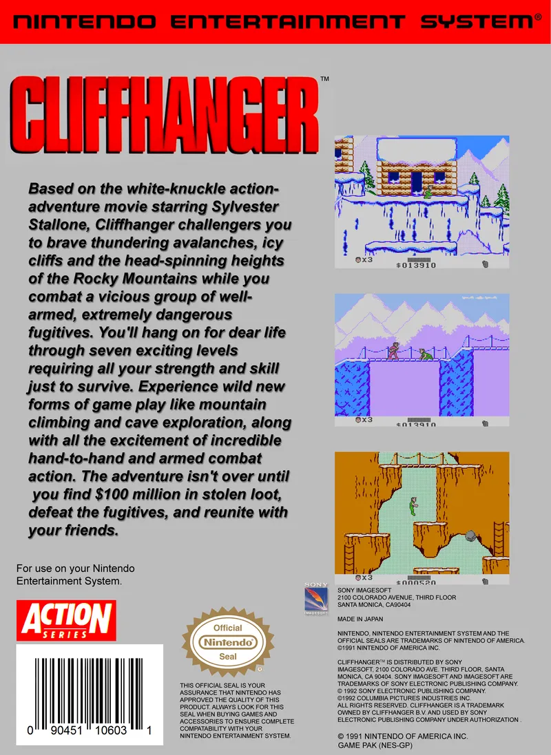 Cliffhanger box back