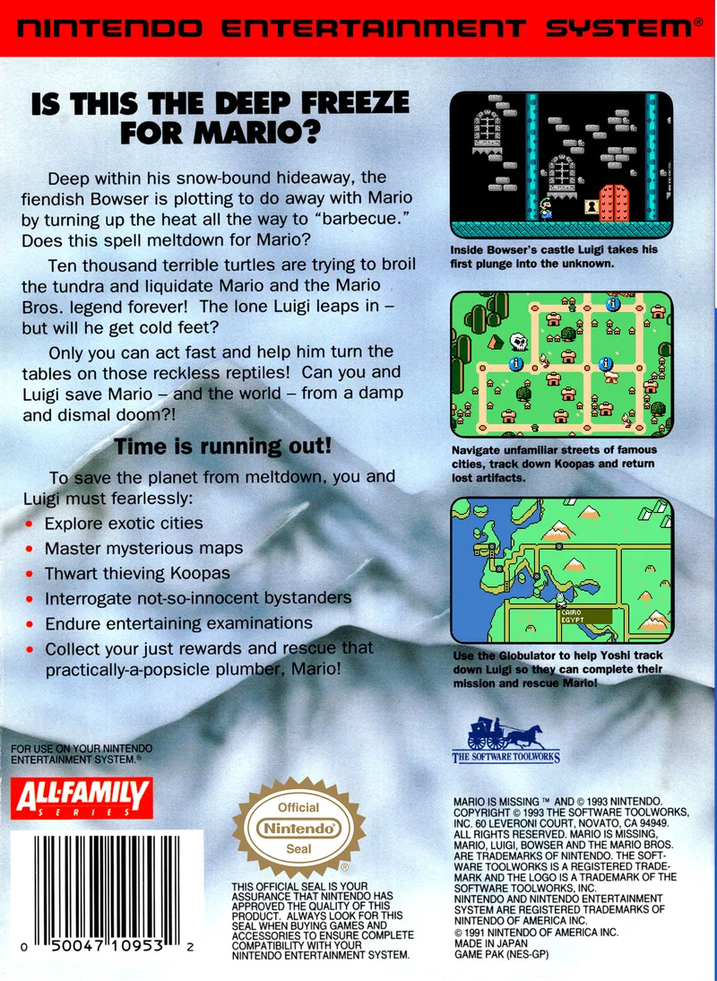 Mario Is Missing! box back