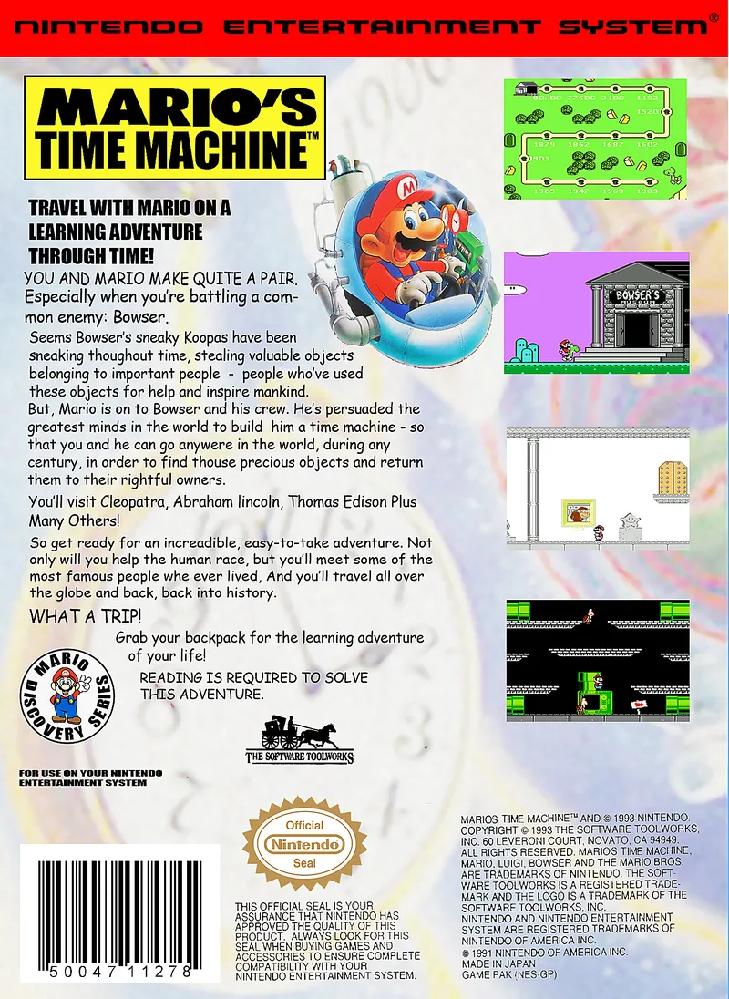 Mario's Time Machine box back