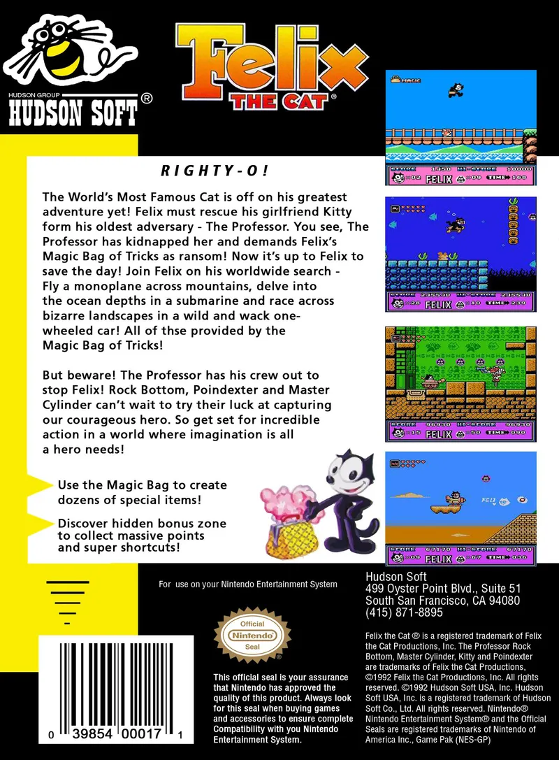 Felix the Cat box back