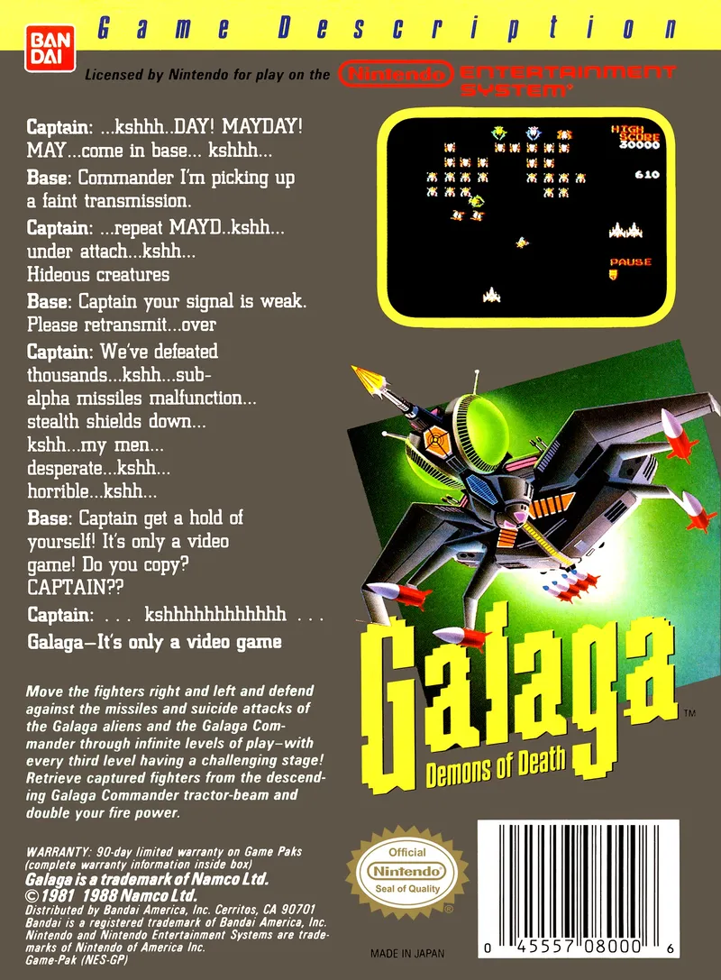 Galaga: Demons of Death box back