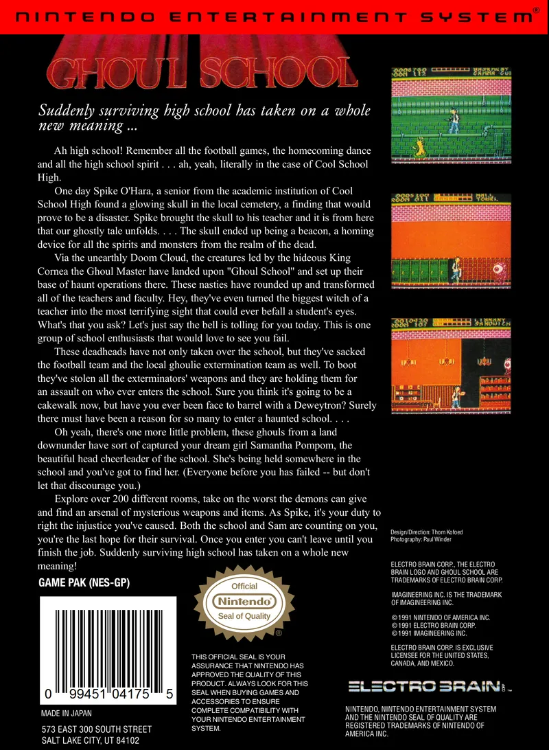 Ghoul School box back