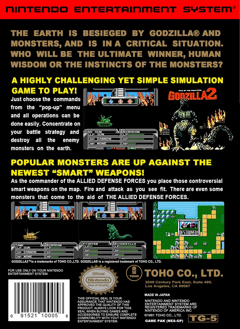 Godzilla 2: War of the Monsters box back