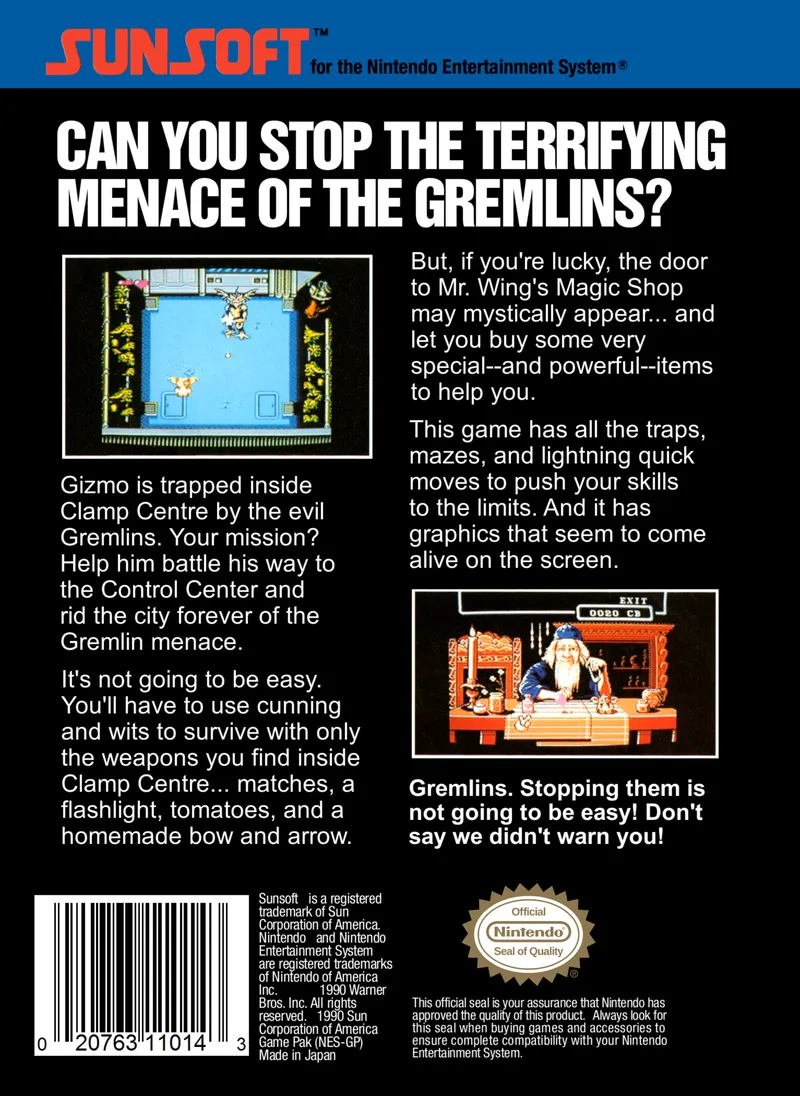 Gremlins 2: The New Batch box back