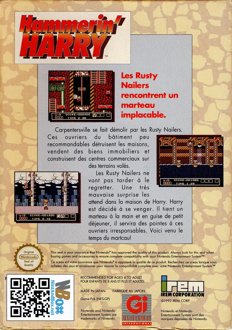 Hammerin' Harry box back