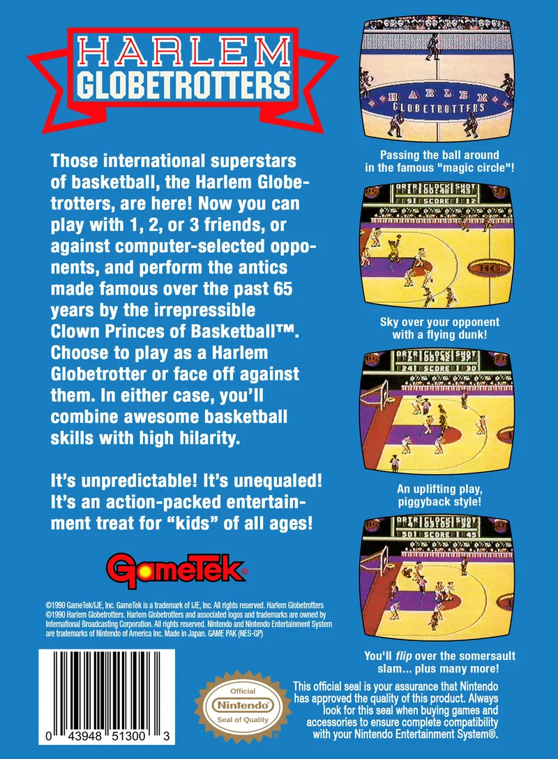 Harlem Globetrotters box back