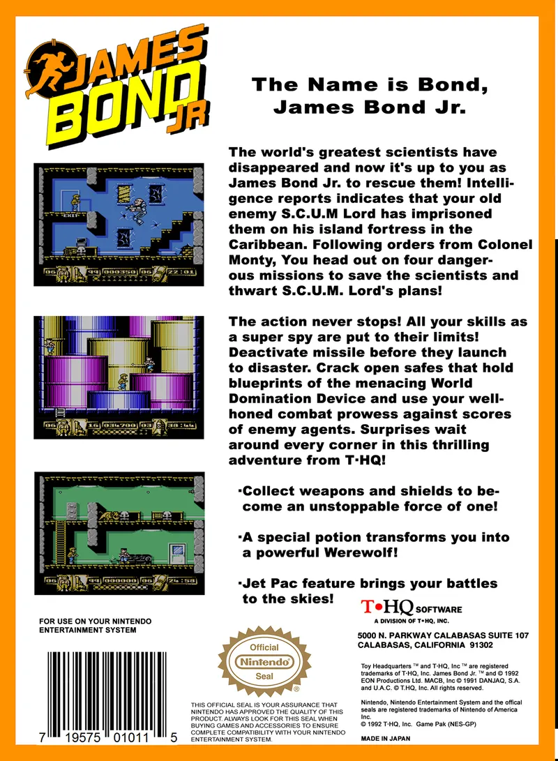 James Bond Jr box back