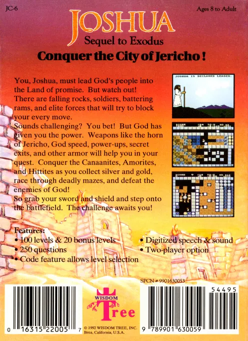 Joshua & the Battle of Jericho box back