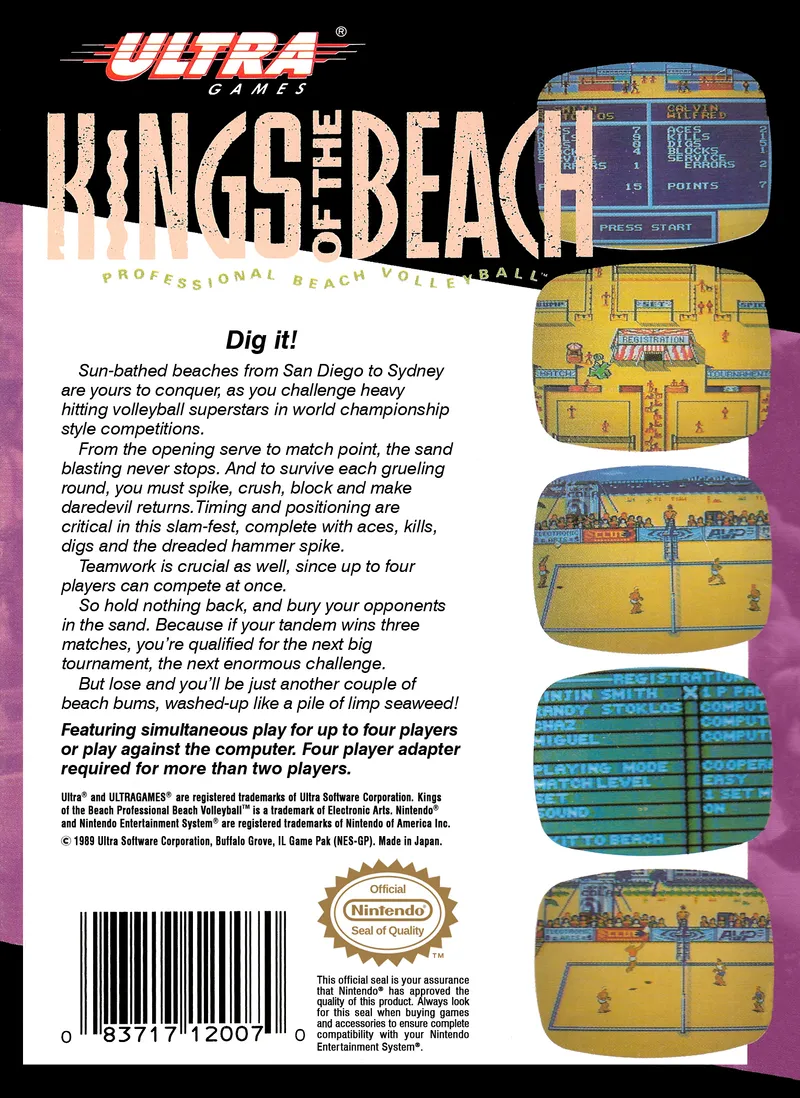 Kings of the Beach: Professional Beach Volleyball box back