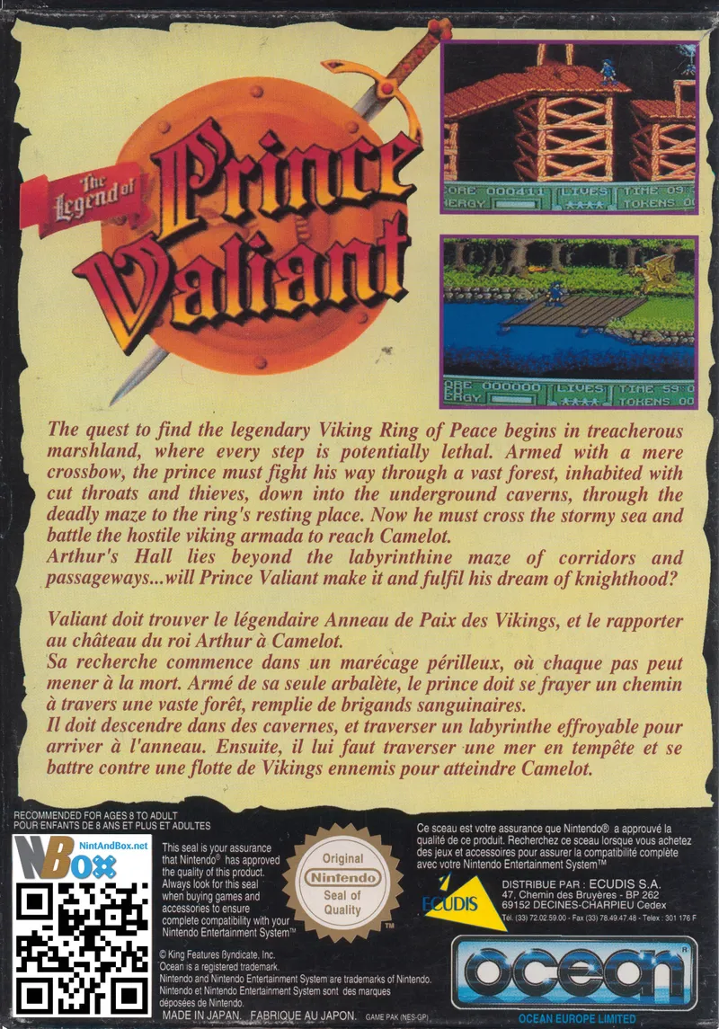 The Legend of Prince Valiant box back